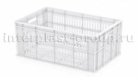 Ящик для молока, мяса, овощей и фруктов большая перфорация дно перфорированное белый