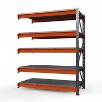 Секция приставная стеллажа металлического Оптима, 3500x1250x785 мм. Полки: 5 шт. метал.