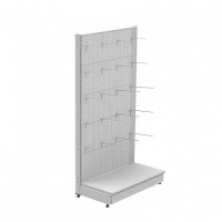 Стеллаж торговый пристенный перфорированный отдельностоящий (2250x1000x500) 10 крючков