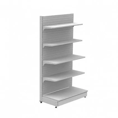 Стеллаж торговый пристенный отдельностоящий с плинтусом и заглушкой (2250x1000x500) 5 полок